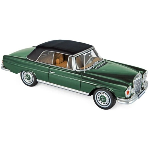 MERCEDES 280 SE 3.5 CABRIOLET 1969 GREEN METALLIC 1:18 Norev Auto Stradali Modellino
