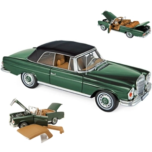 MERCEDES 280 SE 3.5 CABRIOLET 1969 GREEN METALLIC 1:18 Norev Auto Stradali Modellino