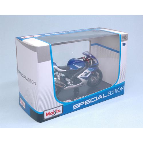 SUZUKI GSX-R1000 2006 BLUE/WHITE 1:18 Maisto Moto Modellino