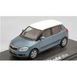 SKODA FABIA II 2007 SATIN GREY METALLIC WITH WHITE ROOF 1:43 Abrex Auto Stradali Modellino