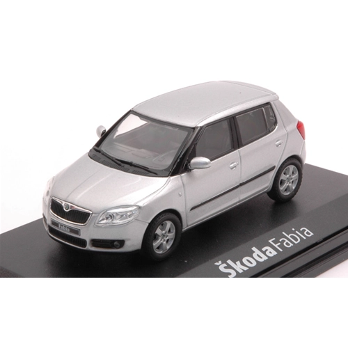 SKODA FABIA II 2007 SILVER BRILLANT METALLIC 1:43 Abrex Auto Stradali Modellino