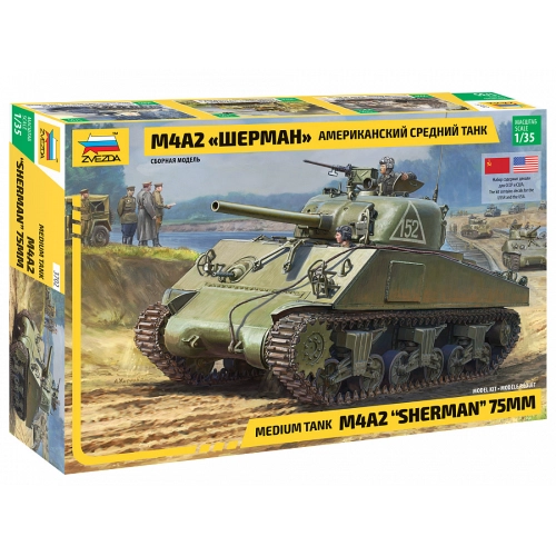M4 A2 SHERMAN KIT 1:35 Zvezda Kit Mezzi Militari Modellino
