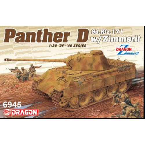 SD.KFZ.171 PANTHER AUSF.D W/ZIMMERIT KIT 1:35 Dragon Kit Mezzi Militari Modellino