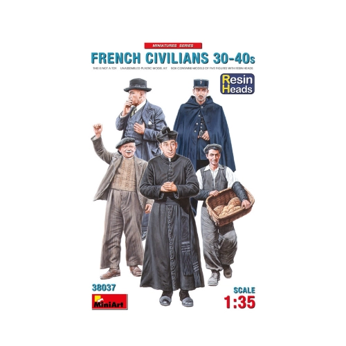 FRENCH CIVILIANS 30-40s KIT 1:35 Miniart Kit Figure Militari Modellino