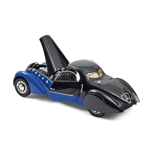 PEUGEOT 302 DARL MAT COUPE 1937 DARK & CLEAR BLUE 1:18 Norev Auto d'Epoca Modellino