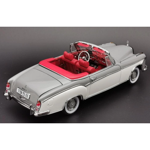 MERCEDES 220 SE CONVERTIBLE (W180 II) 1958 GREY WITH CANOPY OPEN 1:18 SunStar Auto Stradali Modellino