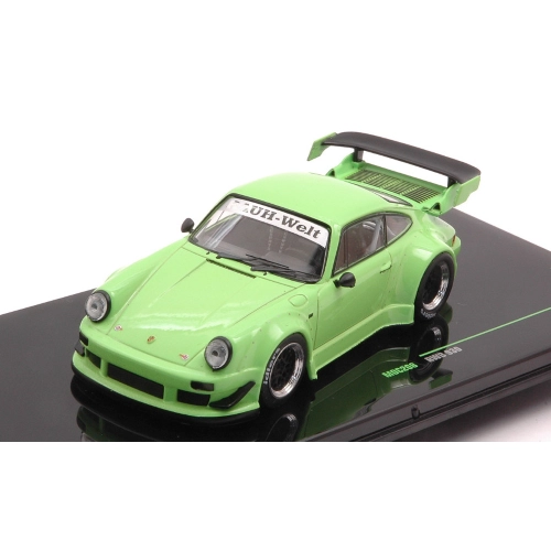 PORSCHE RWB 930 RAUH-WELT 1973 GREEN WITH BLACK WHEELS RIM 1:43 Ixo Model Auto Stradali Modellino