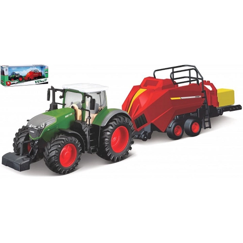 FENDT 1050 VARIO TRACTOR + BALE LIFTER cm 27 Burago Mezzi Agricoli e Accessori Modellino