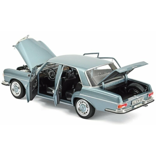 MERCEDES 280 SE 1968 LIGHT BLUE METALLIC 1:18 Norev Auto Stradali Modellino