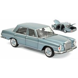 MERCEDES 280 SE 1968 LIGHT BLUE METALLIC 1:18 Norev Auto Stradali Modellino