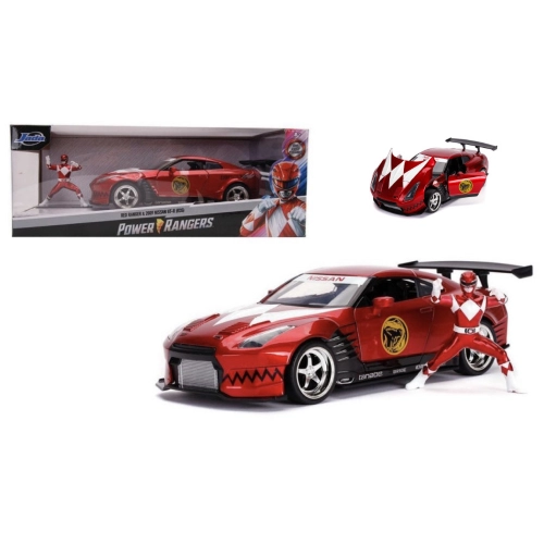 NISSAN SKYLINE GT-R R-35 COUPE 2009 WITH POWER RANGER FIGURE 1:24 Jada Toys Movie Modellino