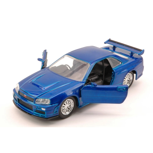 NISSAN BRIAN'S SKYLINE GT-R (R-34) 2007 FAST & FURIOUS 7 METALLIC BLUE 1:32 Jada Toys Movie Modellino