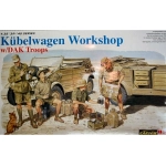 KUBELWAGEN WORKSHOP WITH DAK FIGURES KIT 1:35 Dragon Kit Mezzi Militari Modellino