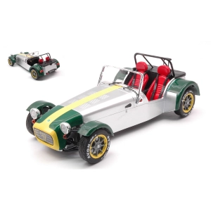 LOTUS SEVEN 1989 ALUMINIUM BODY AND GREEN NOSE 1:18 Solido Auto Stradali Modellino