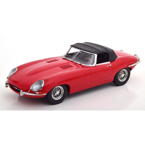JAGUAR E-TYPE CONVERTIBLE CLOSED SERIES 1 1961 RED 1:18 KK Scale Auto Stradali Modellino