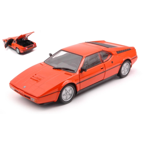 BMW M1 1987 ORANGE 1:24 Welly Auto Stradali Modellino
