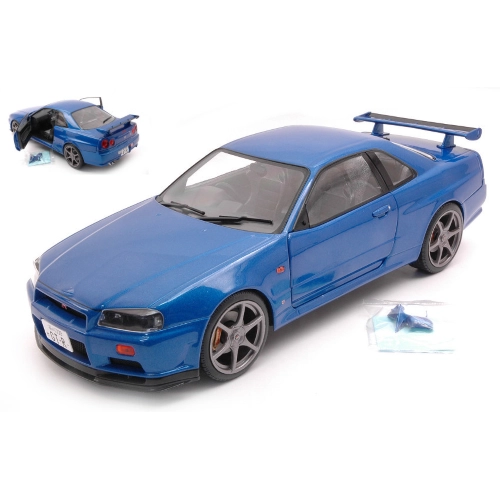 NISSAN SKYLINE GT-R (R34) 1999 BLUE 1:18 Solido Auto Stradali Modellino