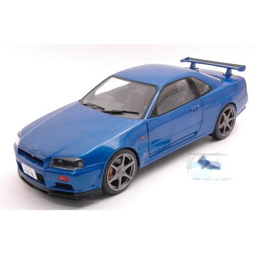 NISSAN SKYLINE GT-R (R34) 1999 BLUE 1:18 Solido Auto Stradali Modellino