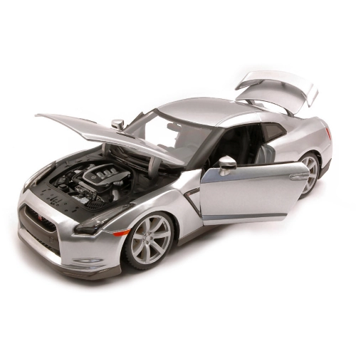 NISSAN GTR 2009 SILVER 1:18 Burago Auto Stradali Modellino