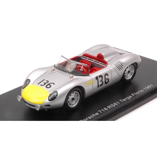 PORSCHE 718 RS61 N.136 TARGA FLORIO 1961 S.MOSS-G.HILL 1:43 Spark Model Auto Competizione Modellino
