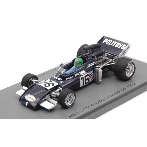 MARCH 721 HENRI PESCAROLO 1972 N.16 FRENCH GP 1:43 Spark Model Formula 1 Modellino