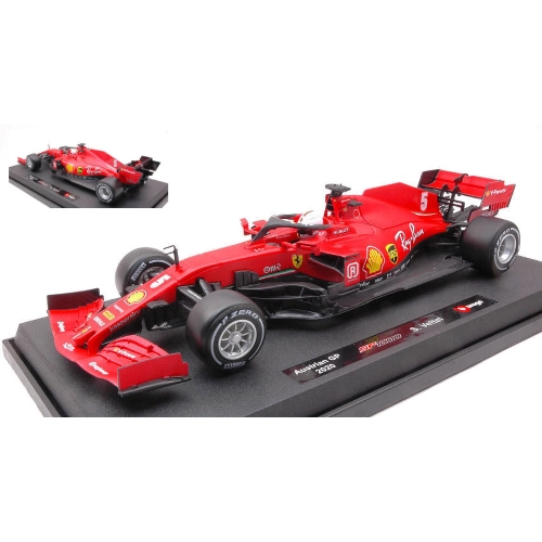 FERRARI SF1000 MISSION WINNOW N.5 AUSTRIAN GP 2020 SEBASTIAN VETTEL WITH HARD WHITE WHEELS 1:18 Burago Formula 1 Modellino