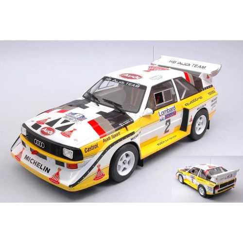 AUDI SPORT QUATTRO S1 N.2 RAC RALLY 1985 MIKKOLA-HERTZ 1:18 Ixo Model Auto Rally Modellino