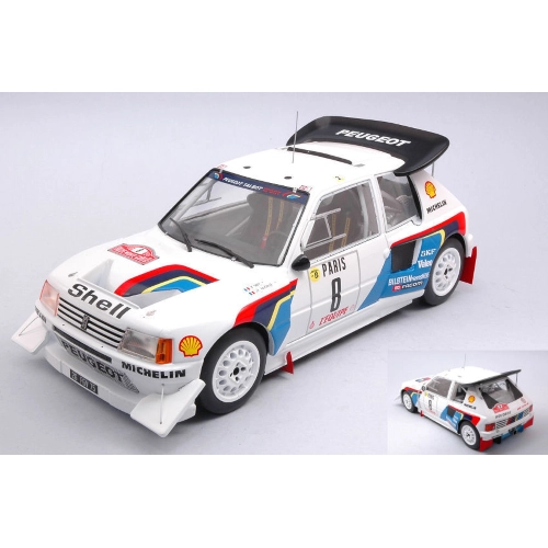 PEUGEOT 205 T16 E2 N.8 MONTE CARLO 1986 SABY-FAUCHILLE 1:18 Ixo Model Auto Rally Modellino