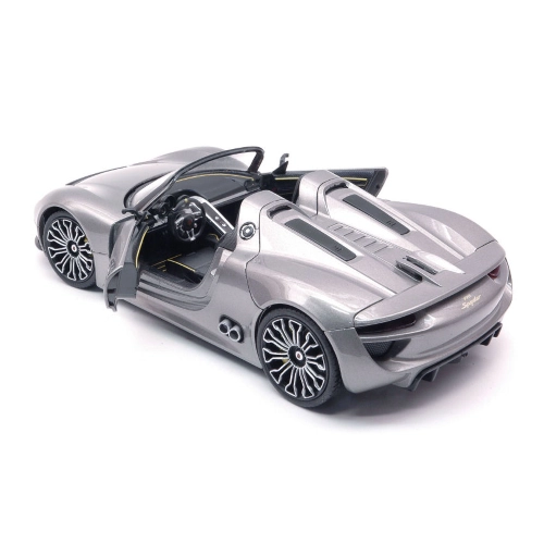PORSCHE 918 SPYDER HYBRID 2013 SILVER 1:24 Welly Auto Stradali Modellino