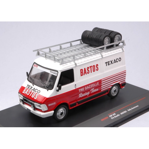 FIAT 242 BASTOS ASSISTANCE WITH ROOF RACK 1:43 Ixo Model Auto Rally Modellino