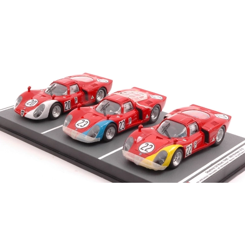 ALFA ROMEO 33.2 24H DAYTONA 1968 N.20 - N.23 - N.22 ED.LIM. PCS 68 1:43 Best Model Auto Competizione Modellino