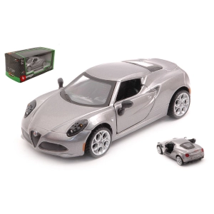 ALFA ROMEO 4C 2013 SILVERGUN 1:32 Burago Auto Stradali Modellino