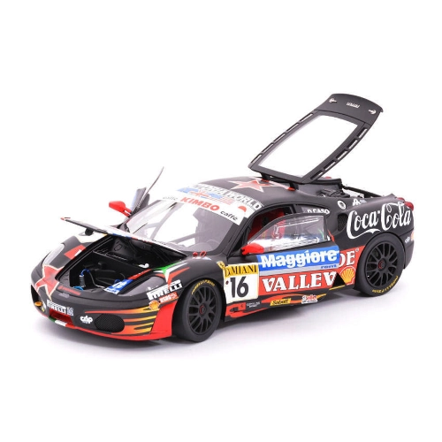 FERRARI F 430 CHALLENGE N.16 VALLELUNGA 2007 D.CASO 1:18 Hot Wheels Auto Competizione Modellino