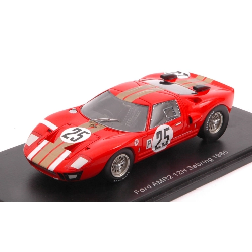 FORD GT40 N.25 12H SEBRING 1966 J.WHITMORE-F.GARDNER 1:43 Spark Model Auto Competizione Modellino