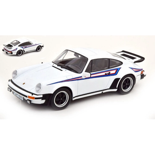 PORSCHE 911 (930) TURBO 3.0 1976 WHITE/MARTINI 1:18 KK Scale Auto Stradali Modellino