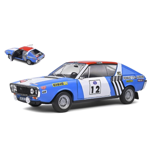 RENAULT 17 MK1 N.12 RALLYE PRESS ON REGARDLESS 1974 THERIER-DELFERIER 1:18 Solido Auto Rally Modellino