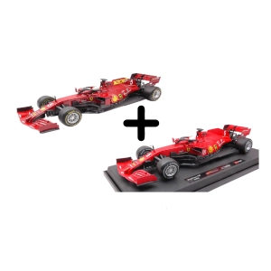 FERRARI F1 SF1000 2020 + FERRARI F1 SF1000 TUSCANY GP 1000th N.5 SEBASTIAN VETTEL 1:18 Burago Formula 1 Modellino
