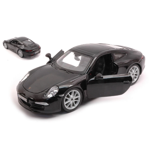PORSCHE 911 991 CARRERA S 2011 BLACK 1:24 Burago Auto Stradali Modellino