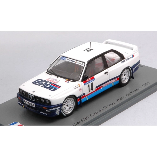 BMW E30 N.14 TOUR DE CORSE 1987 G.BIAR-M.DUEZ 1:43 Spark Model Auto Rally Modellino