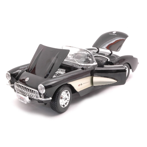 CHEVROLET CORVETTE 1957 BLACK 1:18 Maisto Auto Stradali Modellino