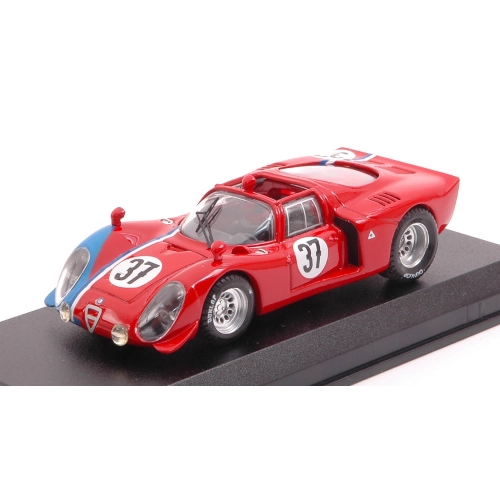 ALFA ROMEO 33.2 N.37 TEST LE MANS 1968 GOSSELIN-TROSCH 1:43 Best Model Auto Competizione Modellino