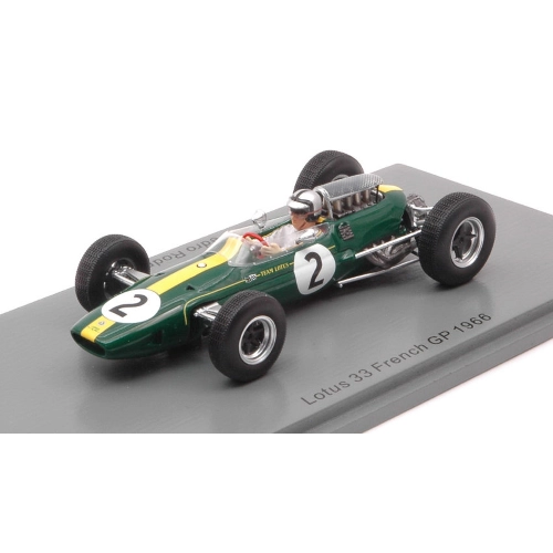 LOTUS 33 PEDRO RODRIGUEZ 1966 N.2 FRENCH GP 1:43 Spark Model Formula 1 Modellino