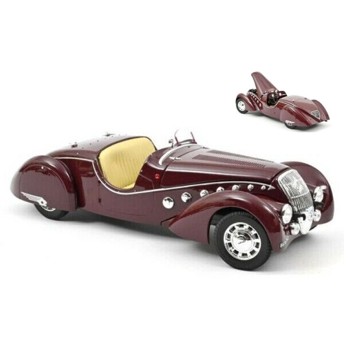 PEUGEOT 302 DARL'MAT ROADSTER 1937 DARK RED 1:18 Norev Auto d'Epoca Modellino