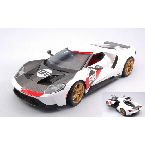 FORD GT 2021 FORD HERITAGE N.98 WHITE 1:18 Maisto Auto Competizione Modellino