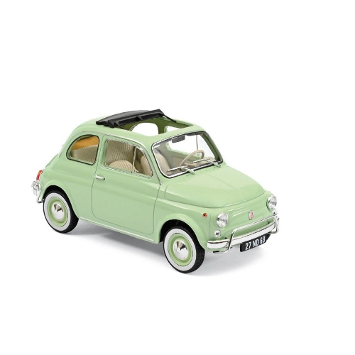 FIAT 500 L 1968 LIGHT GREEN WITH SPECIAL BIRTH PACK 1:18 Norev Auto Stradali Modellino