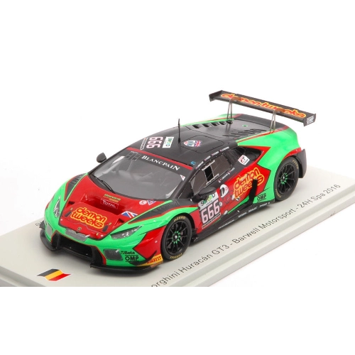 LAMBORGHINI HURACAN GT3 N.666 24 H SPA 2016 MINSHAW-KEEN-GAVIN-OSBORNE 1:43 Spark Model Auto Competizione Modellino