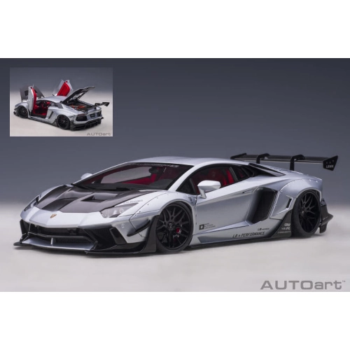 LIBERTY WALK LB-WORKS 2018 LAMBORGHINI AVENTADOR LIMITED SILVER 1:18 AutoArt Auto Stradali Modellino