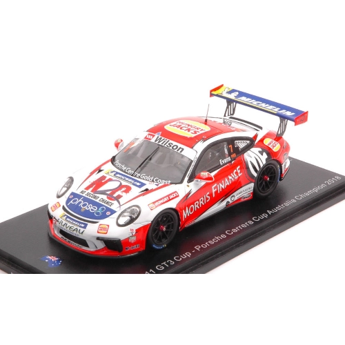PORSCHE 911 GT3 N.7 CARRERA CUP AUSTRALIA CHAMPION J.EVANS 1:43 Spark Model Auto Competizione Modellino
