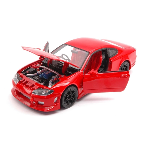 NISSAN SILVIA S15 COUPE 1999 TUNING RED 1:24 Welly Tuning Modellino