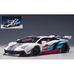 LIBERTY WALK LB-WORKS 2018 LAMBORGHINI AVENTADOR MARTINI LIVERY 1:18 AutoArt Auto Stradali Modellino